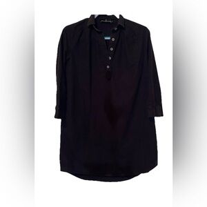 Pomander Place Black  Relaxed Fit Shirt Mini Dress